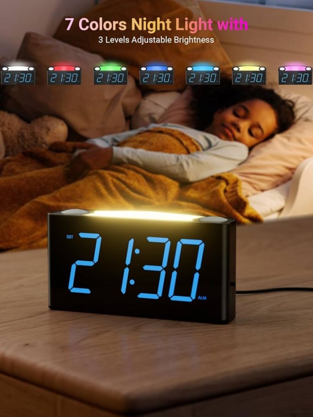 CR1008 Digital Night Light Alarm Clock NEW
